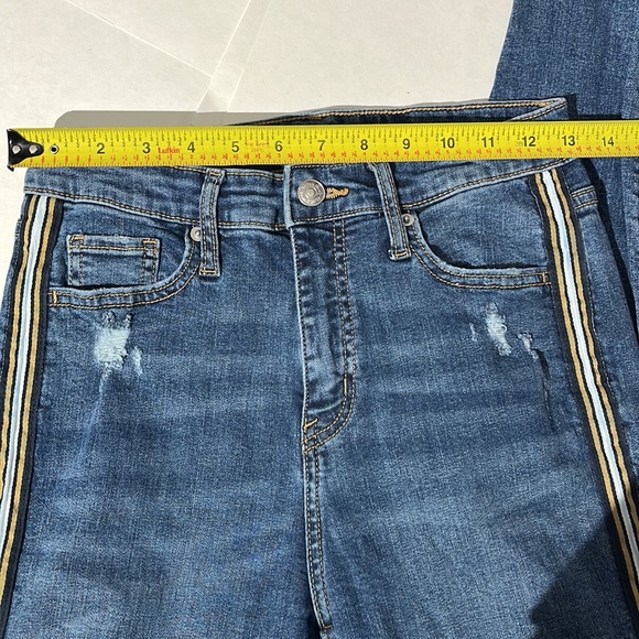 Wild Fable skinny jeans denim side stripe sz 27 or 4 medium wash distressed - Picture 5 of 6